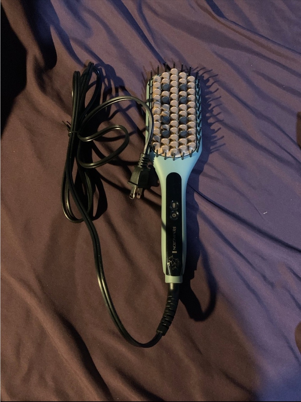 Electric Heated Hair Brush Remington Light Blue and Black